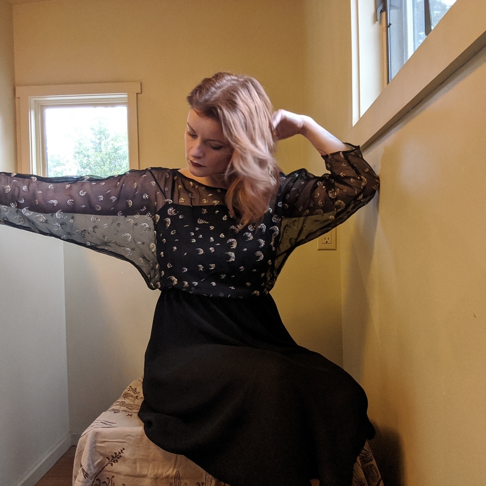 Vintage Sheer Evening Dress